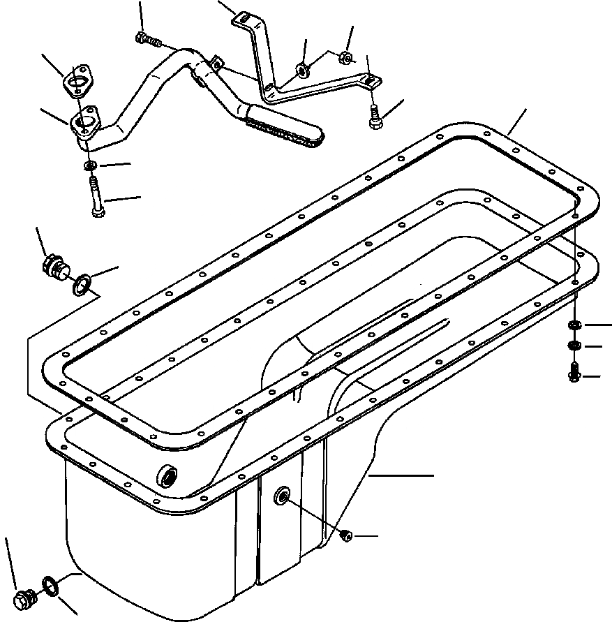 Схема запчастей Komatsu WA420-1LC - МАСЛЯНЫЙ ПОДДОН БЛОК ЦИЛИНДРОВ