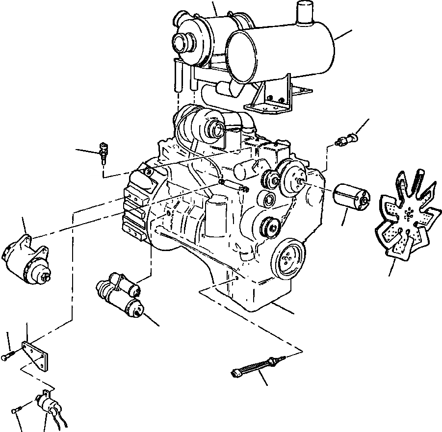 Схема запчастей Komatsu WA420-3L - FIG. B-A ДВИГАТЕЛЬ И АКСЕССУАРЫ КОМПОНЕНТЫ ДВИГАТЕЛЯ