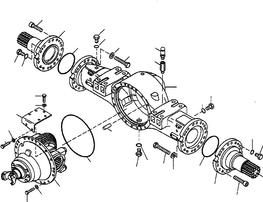 Схема запчастей Komatsu WA420-3L - FIG. F-A ПЕРЕДНИЙ МОСТ - КОЖУХ СИЛОВАЯ ПЕРЕДАЧА И КОНЕЧНАЯ ПЕРЕДАЧА