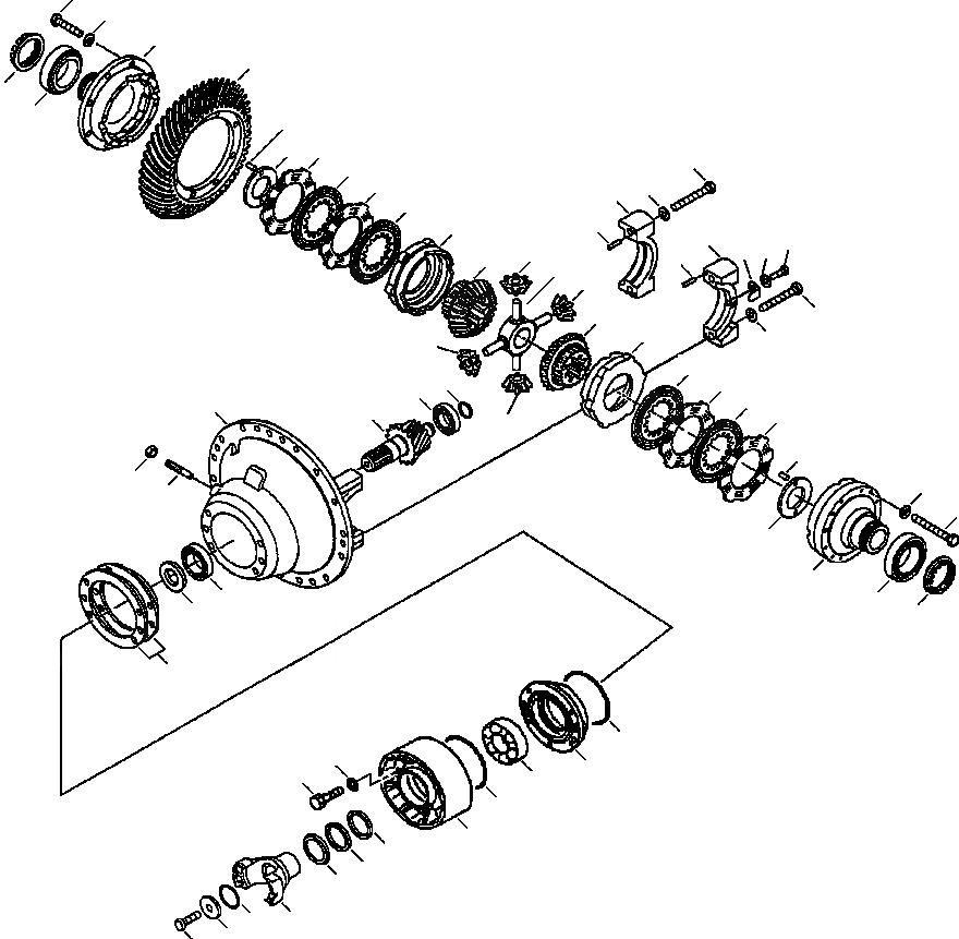 Схема запчастей Komatsu WA420-3L - FIG. F-A ПЕРЕДНИЙ МОСТ - САМОБЛОКИР. ДИФФЕРЕНЦ. - CURRENT ВЕРСИЯ СИЛОВАЯ ПЕРЕДАЧА И КОНЕЧНАЯ ПЕРЕДАЧА