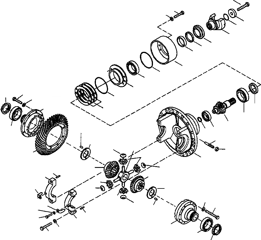 Схема запчастей Komatsu WA420-3L - FIG. F-A ЗАДН. МОСТ - ДИФФЕРЕНЦ. СИЛОВАЯ ПЕРЕДАЧА И КОНЕЧНАЯ ПЕРЕДАЧА