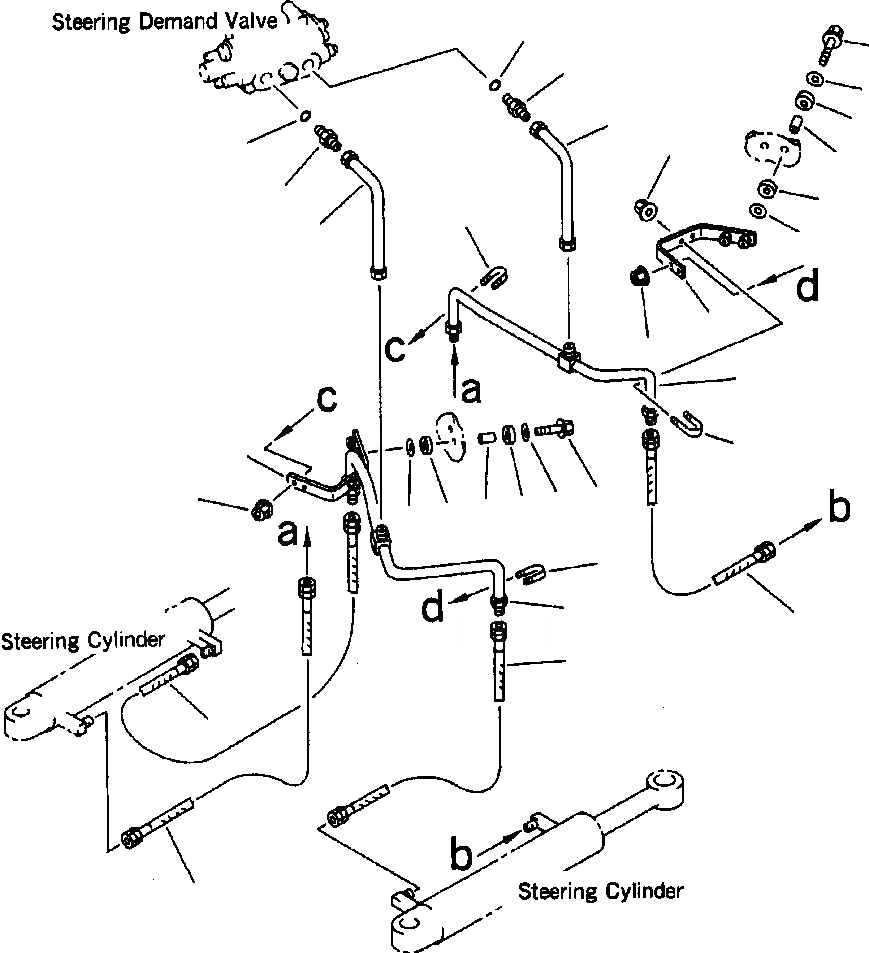 Схема запчастей Komatsu WA420-3L - FIG. H-A ГИДРОЛИНИЯ - ЛИНИЯ ЦИЛИНДРА РУЛЕВ. УПР-Я ГИДРАВЛИКА