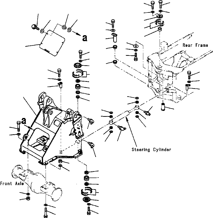 Схема запчастей Komatsu WA420-3L - FIG. J-A ПЕРЕДН. РАМА ОСНОВНАЯ РАМА И ЕЕ ЧАСТИ