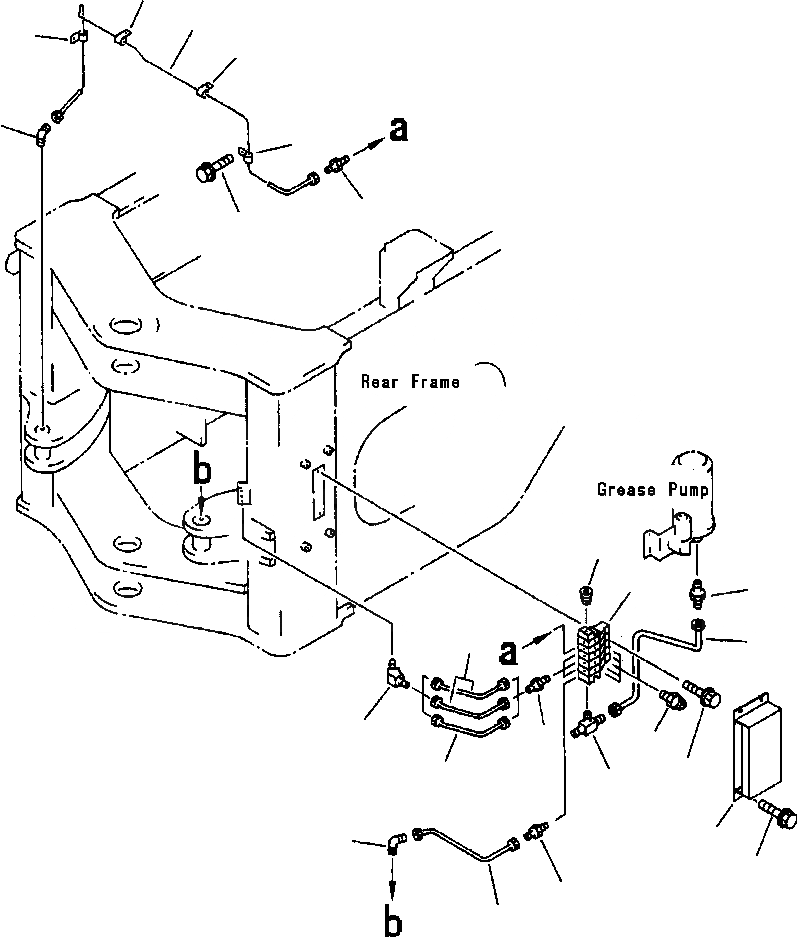 Схема запчастей Komatsu WA420-3L - FIG. J7-A СМАЗ. СИСТЕМА - АВТОМАТИЧ. - ЗАДН. РАМА ЛИНИЯ ОСНОВНАЯ РАМА И ЕЕ ЧАСТИ