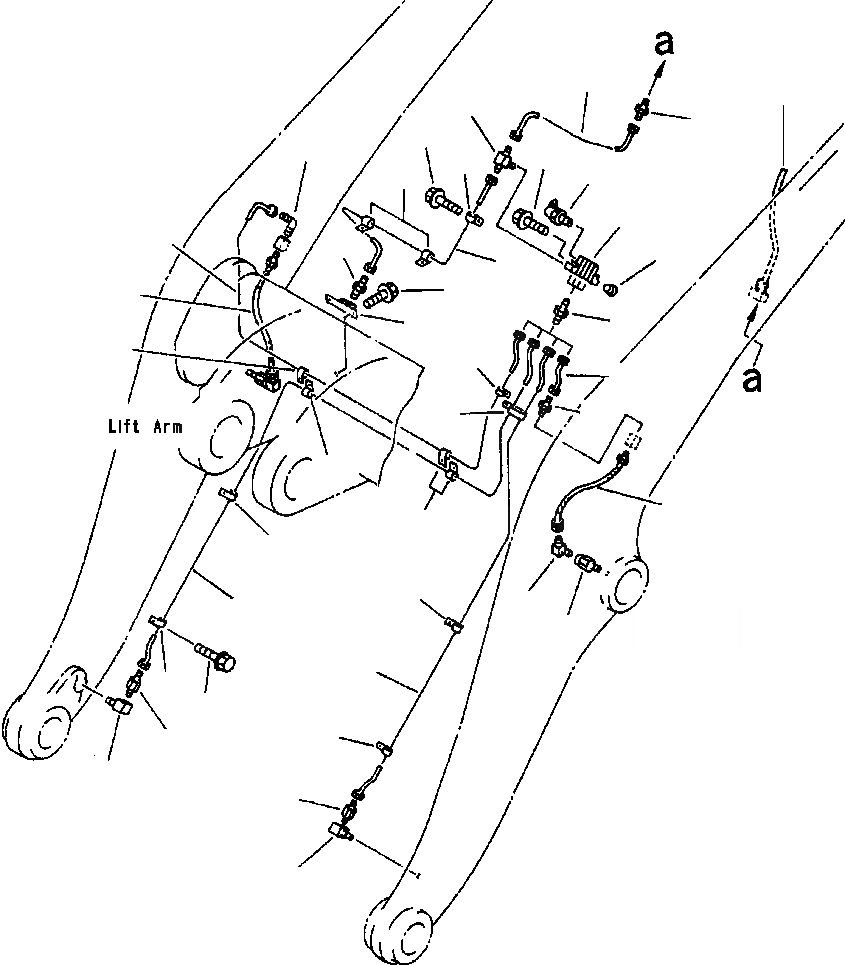 Схема запчастей Komatsu WA420-3L - FIG. J7-9A СМАЗ. СИСТЕМА - АВТОМАТИЧ. - РУКОЯТЬ ЛИНИЯ ОСНОВНАЯ РАМА И ЕЕ ЧАСТИ