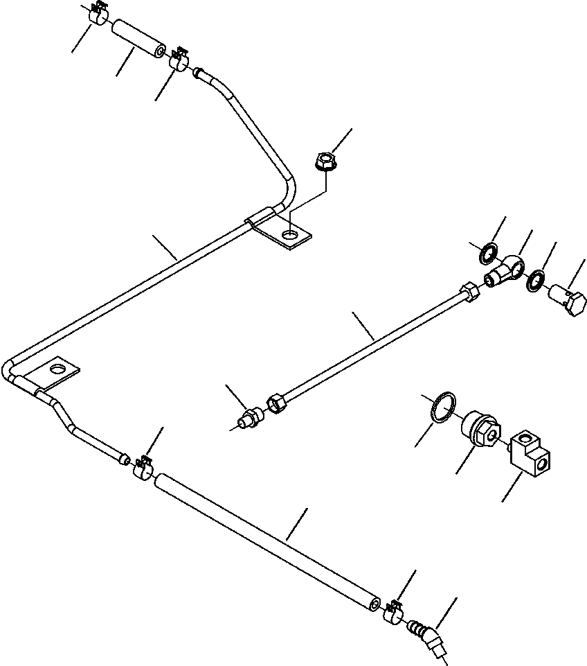 Схема запчастей Komatsu WA420-3MC - FIG. A-9A ВОЗД. УПРАВЛ-Е ПОДАЧ. ТОПЛИВА (AFC) ТРУБЫ - TWO ШЛАНГИ СОЕДИН-Е ДВИГАТЕЛЬ