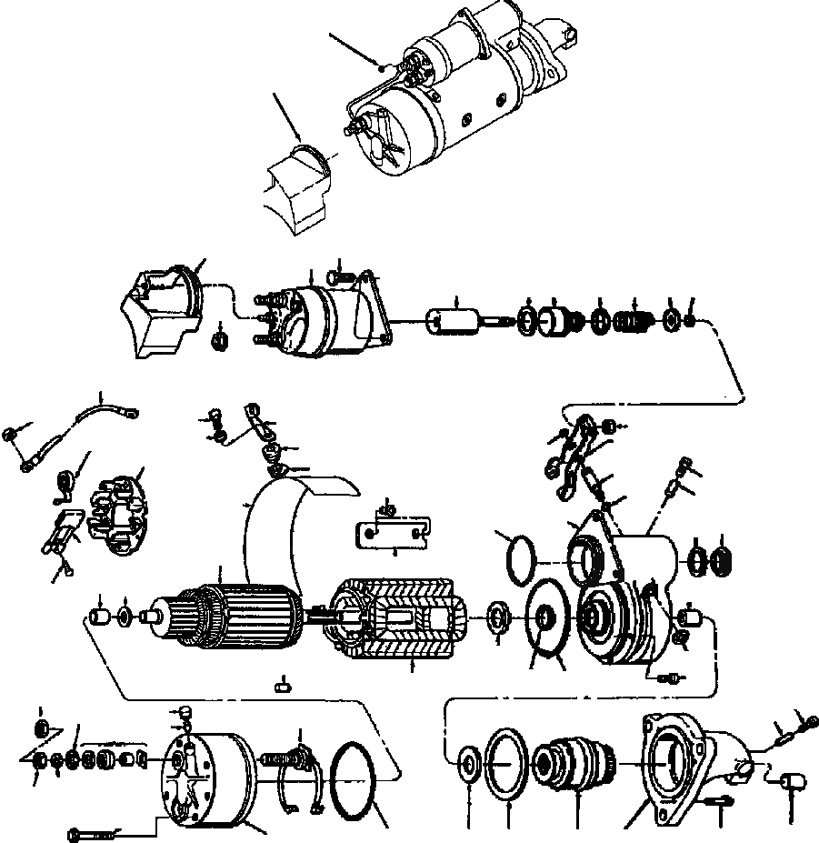 Схема запчастей Komatsu WA420-3MC - FIG. B-BA7 СТАРТЕР - CURRENT ВЕРСИЯ КОМПОНЕНТЫ ДВИГАТЕЛЯ