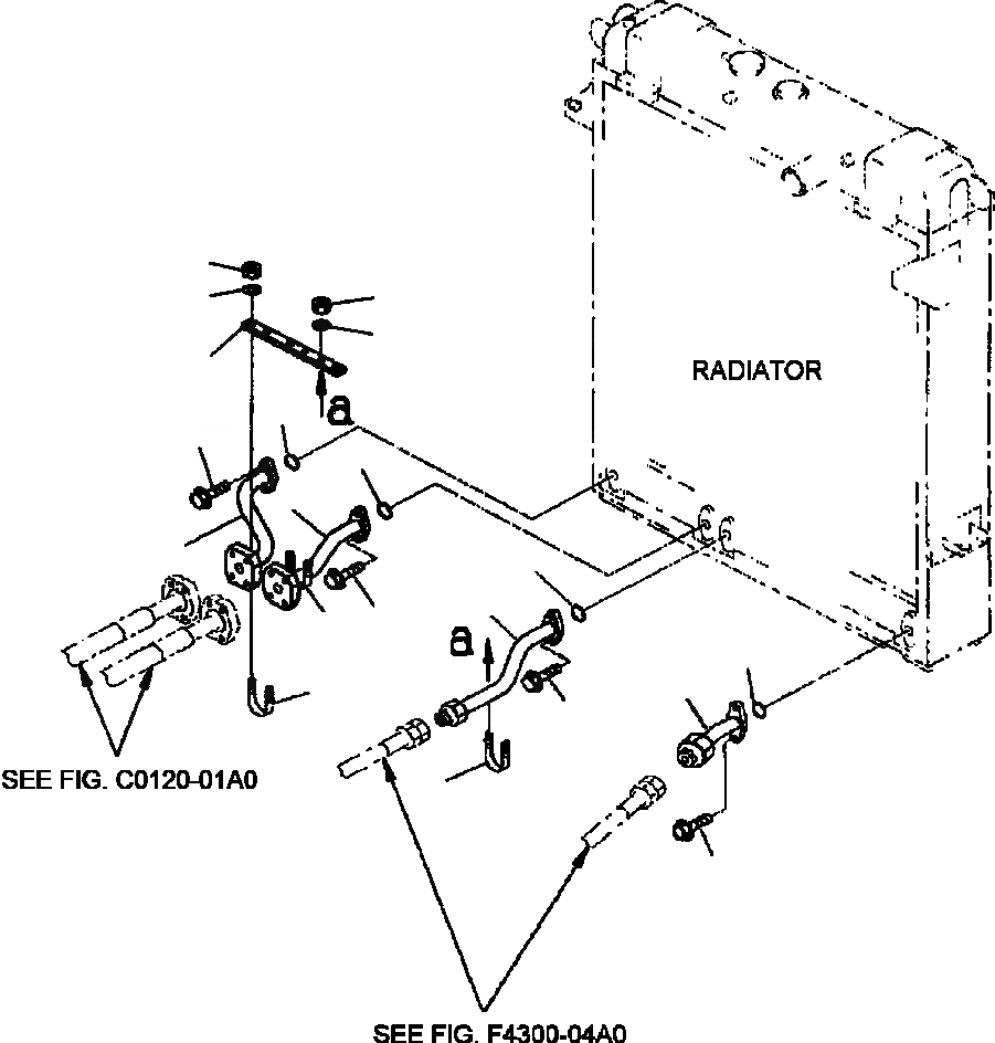 Схема запчастей Komatsu WA420-3MC - FIG. C-A РАДИАТОР - ЛИНИИ МАСЛООХЛАДИТЕЛЯ СИСТЕМА ОХЛАЖДЕНИЯ