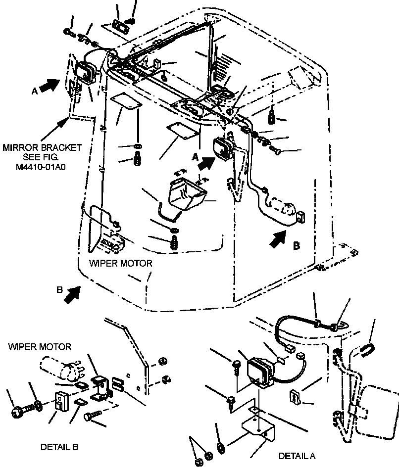Схема запчастей Komatsu WA420-3MC - FIG. K-7A КАБИНА - ЭЛЕКТРИКА КАБИНА ОПЕРАТОРА И СИСТЕМА УПРАВЛЕНИЯ