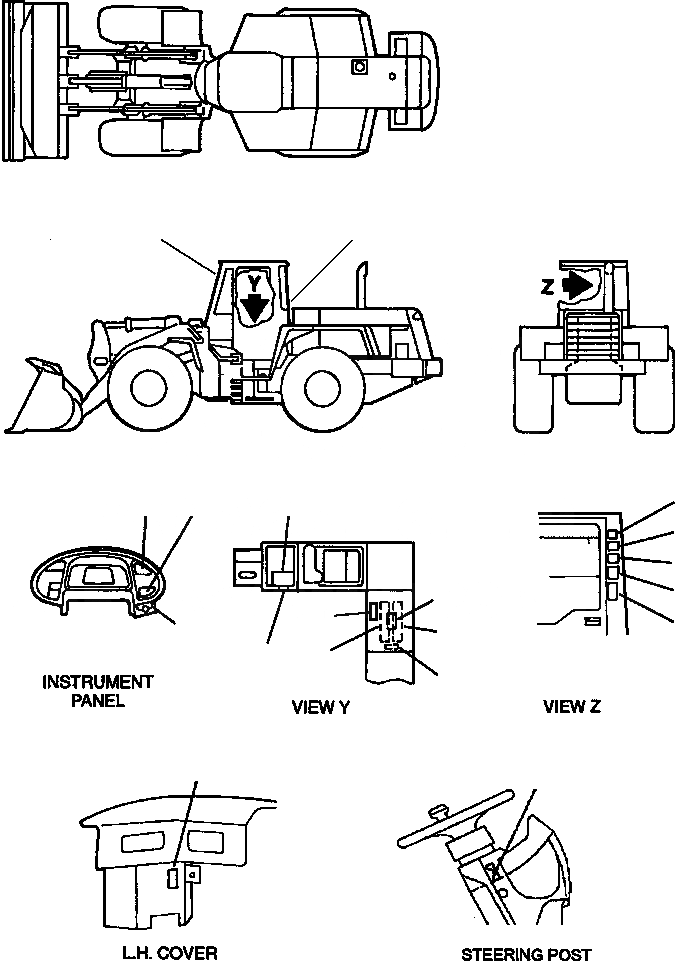 Схема запчастей Komatsu WA420-3MC - FIG. K-A МАРКИРОВКА - В КАБИНЕ - ФРАНЦИЯ КАБИНА ОПЕРАТОРА И СИСТЕМА УПРАВЛЕНИЯ