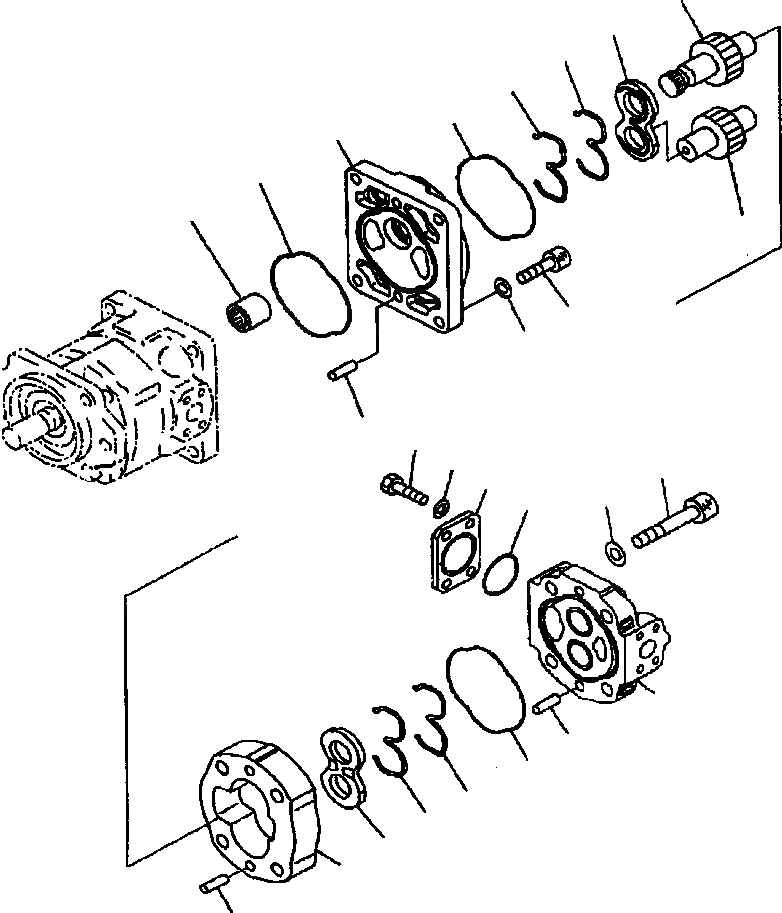 Схема запчастей Komatsu WA420-3MC - FIG. Y-A ГИДР. НАСОС. - РУЛЕВ. УПРАВЛЕНИЕ ОСНОВН. КОМПОНЕНТЫ И РЕМКОМПЛЕКТЫ