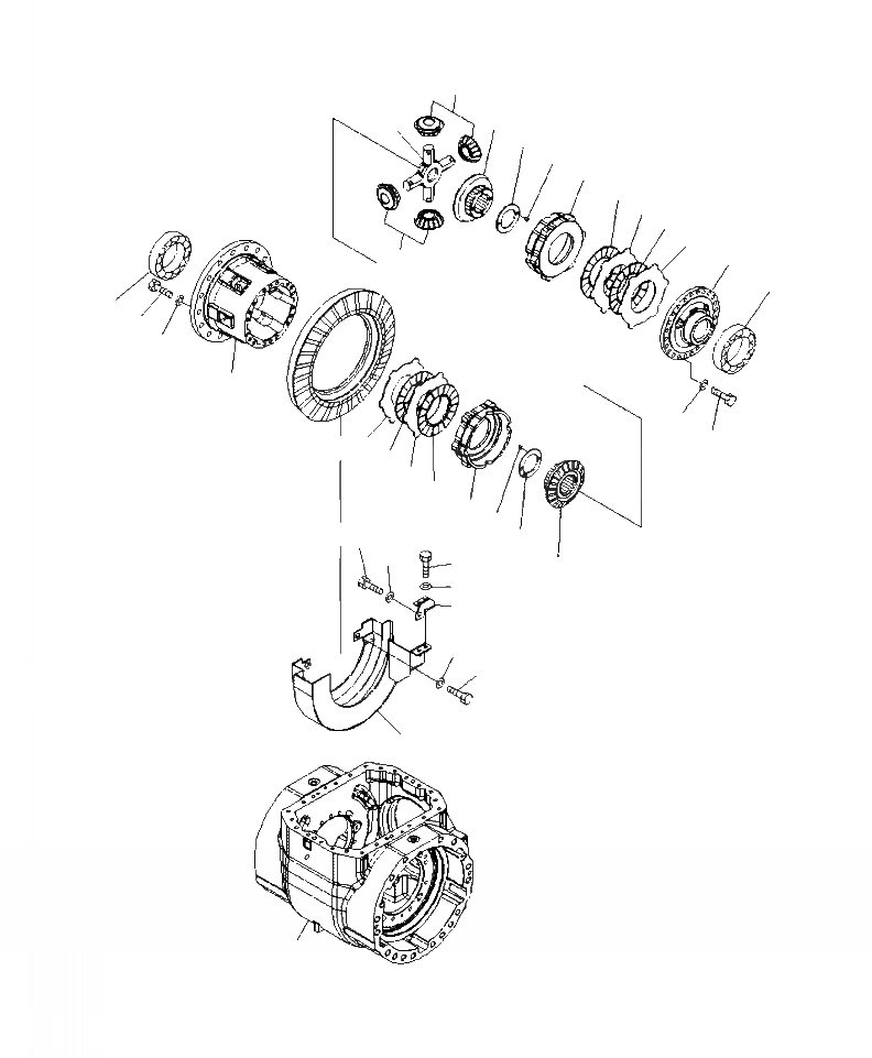 Схема запчастей Komatsu WA430-6 - F-A ПЕРЕДНИЙ МОСТ ДИФФЕРЕНЦ. - LSD (/) СИЛОВАЯ ПЕРЕДАЧА И КОНЕЧНАЯ ПЕРЕДАЧА