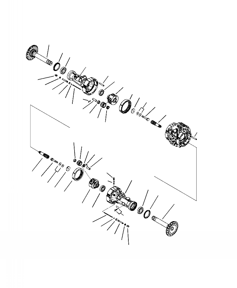 Схема запчастей Komatsu WA430-6 - F-A ЗАДН. МОСТ КОНЕЧНАЯ ПЕРЕДАЧА - СТАНДАРТН. И LSD СИЛОВАЯ ПЕРЕДАЧА И КОНЕЧНАЯ ПЕРЕДАЧА