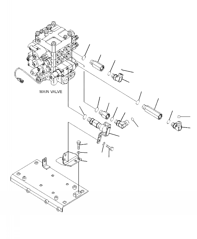 Схема запчастей Komatsu WA430-6 - H-A ОСНОВН. КЛАПАН ПОДАЮЩ. ПАТРУБОК (2-Х СЕКЦИОНН., ECSS) ГИДРАВЛИКА