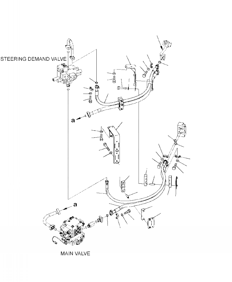 Схема запчастей Komatsu WA430-6 - H-A ГИДРОЛИНИЯ НАСОС РУЛЕВ. УПРАВЛ-Я ЛИНИЯ (2-Х СЕКЦИОНН., ДЛЯ ДЖОЙСТИК ИЛИ ORBITROL РУЛЕВ. УПРАВЛЕНИЕ) ГИДРАВЛИКА