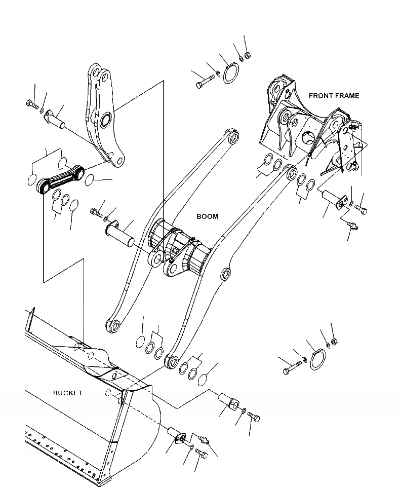 Схема запчастей Komatsu WA430-6 - T-A РУКОЯТЬ И КОЛЕНЧАТЫЙ РЫЧАГ КРЕПЛЕНИЕ РАБОЧЕЕ ОБОРУДОВАНИЕ