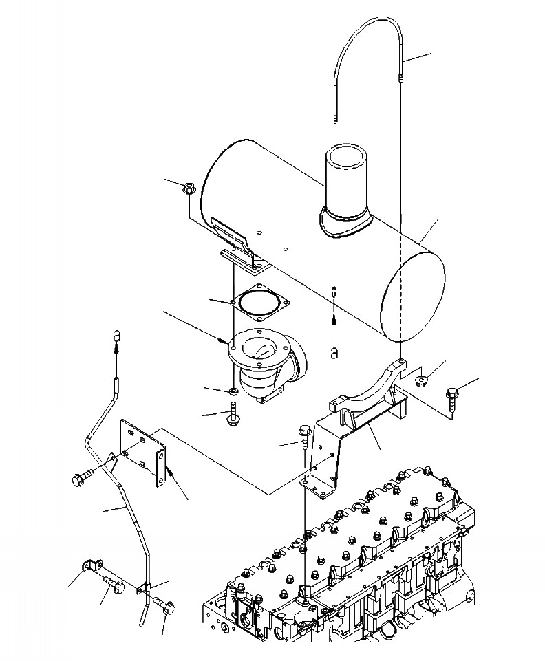 Схема запчастей Komatsu WA430-6 - A-AA ВЫПУСКН. ГЛУШИТЕЛЬ И КРЕПЛЕНИЕ ДВИГАТЕЛЬ