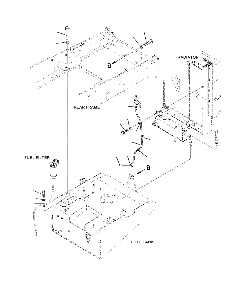 Схема запчастей Komatsu WA430-6 - D-A ТОПЛИВН. БАК. КРЕПЛЕНИЕ И КРЕПЛЕНИЕ ТОПЛИВН. БАК. AND КОМПОНЕНТЫ