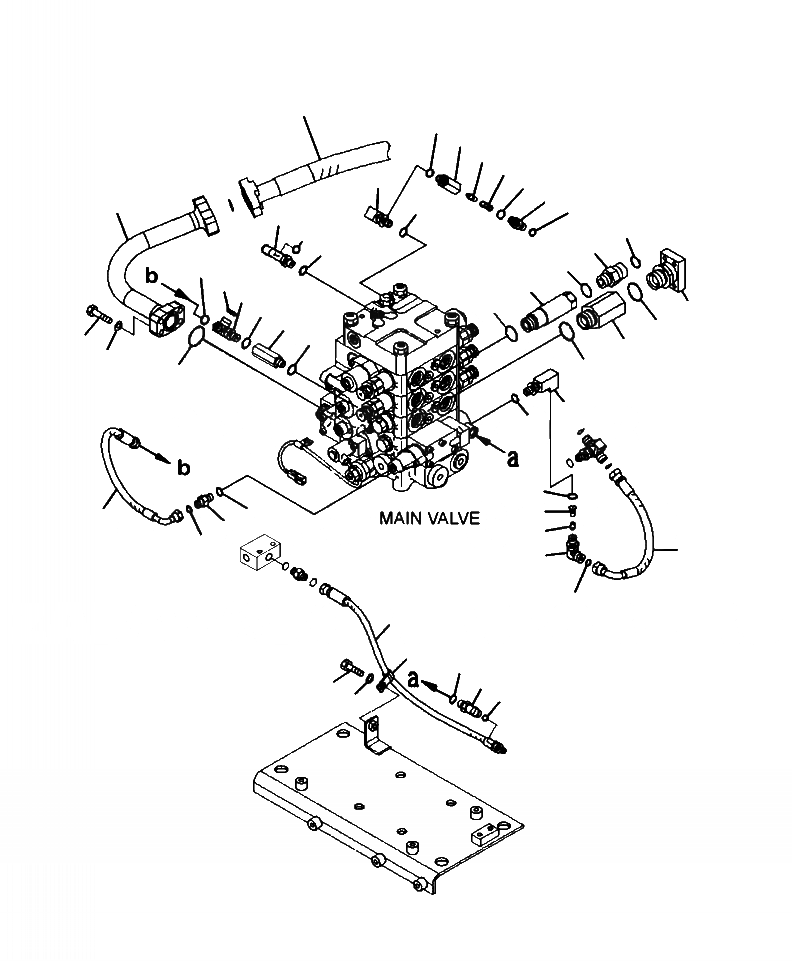 Схема запчастей Komatsu WA430-6 - H-A ОСНОВН. КЛАПАН ПАТРУБОК (3-Х СЕКЦИОНН. КЛАПАН, ECSS) ГИДРАВЛИКА