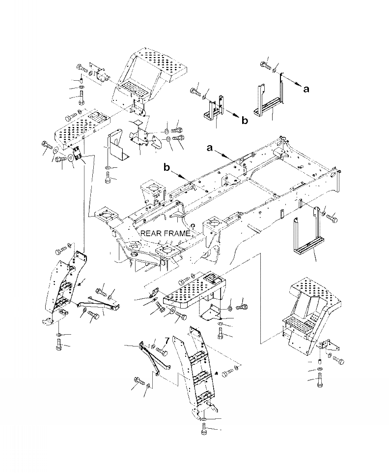 Схема запчастей Komatsu WA430-6 - M-A ЛЕСТНИЦА СУППОРТ КРЕПЛЕНИЕ И COVER ЧАСТИ КОРПУСА