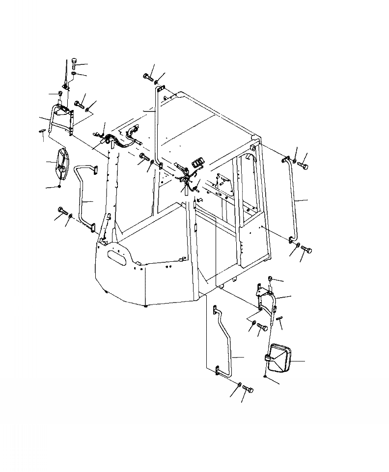 Схема запчастей Komatsu WA430-6 - M-A MIRROR ЧАСТИ КОРПУСА