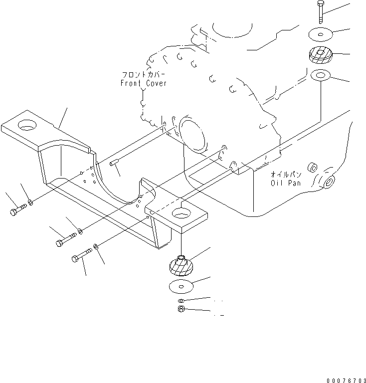 Схема запчастей Komatsu WA450-5L - КРЕПЛЕНИЕ ДВИГАТЕЛЯ КОМПОНЕНТЫ ДВИГАТЕЛЯ