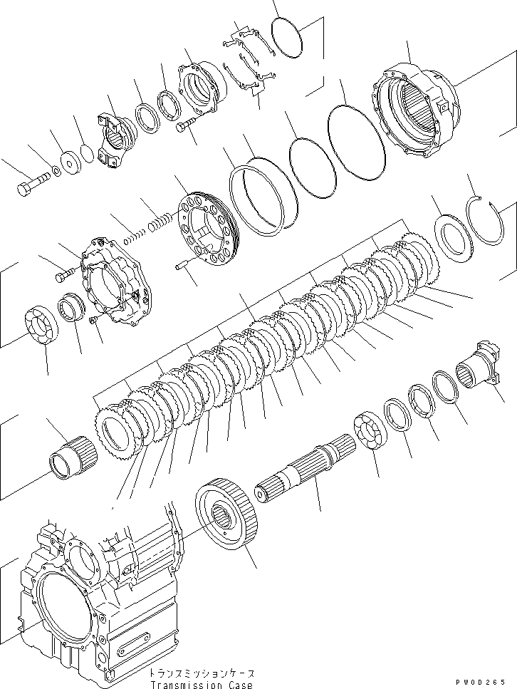 Схема запчастей Komatsu WA450-5L - ТРАНСМИССИЯ (ВЫХОДНОЙ ВАЛ) СИЛОВАЯ ПЕРЕДАЧА