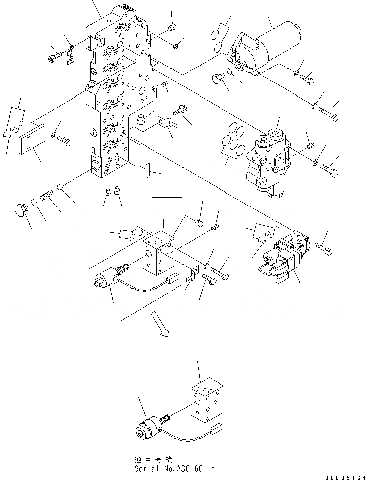 Схема запчастей Komatsu WA450-5L - ТРАНСМИССИЯ ОСНОВН. КЛАПАН СИЛОВАЯ ПЕРЕДАЧА
