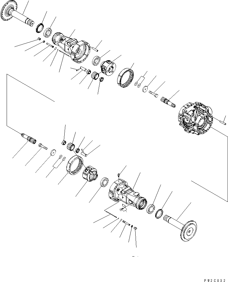 Схема запчастей Komatsu WA450-5L - ЗАДН. МОСТ (КОНЕЧНАЯ ПЕРЕДАЧА) СИЛОВАЯ ПЕРЕДАЧА