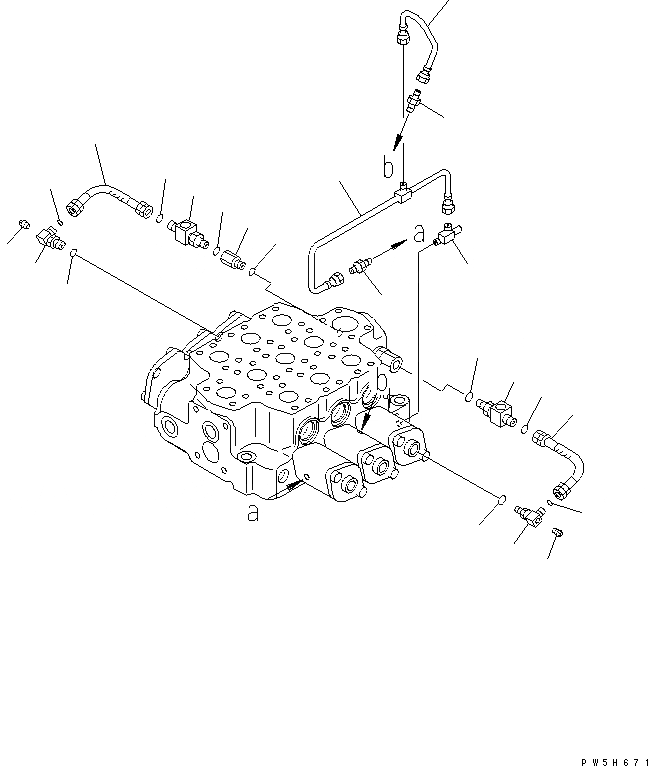 Схема запчастей Komatsu WA450-5L - УПРАВЛЯЮЩ. КЛАПАН (3-Х СЕКЦИОНН.) (/7) ГИДРАВЛИКА