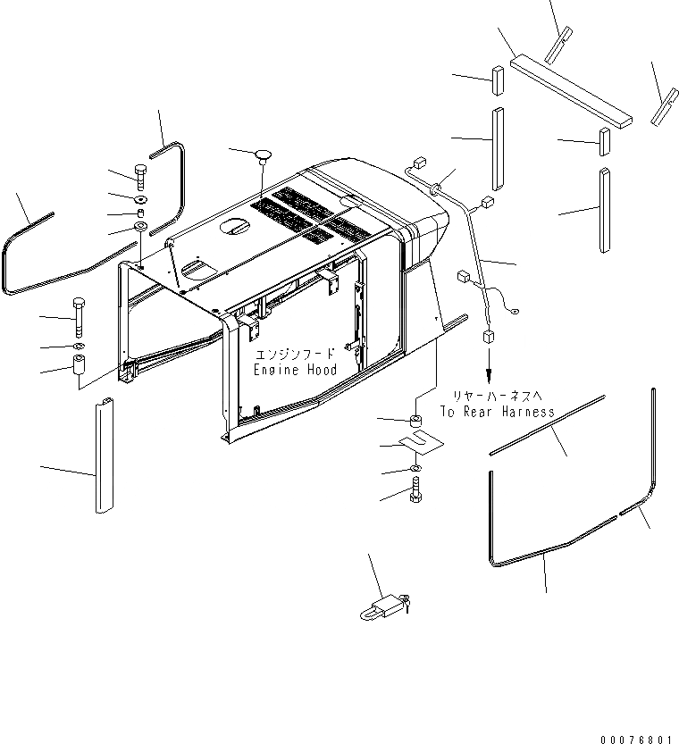 Схема запчастей Komatsu WA450-5L - КАПОТ (ЩИТКИ И ЭЛЕМЕНТЫ КРЕПЛЕНИЯ) ЧАСТИ КОРПУСА