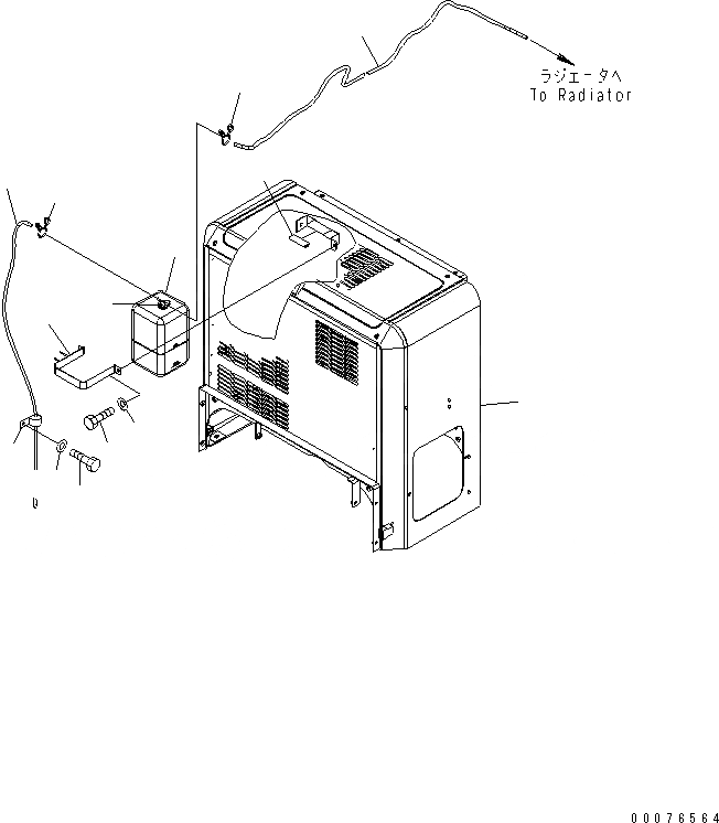 Схема запчастей Komatsu WA450-5L - ОТСЕК ДВИГАТЕЛЯ(SUB-БАК) ЧАСТИ КОРПУСА