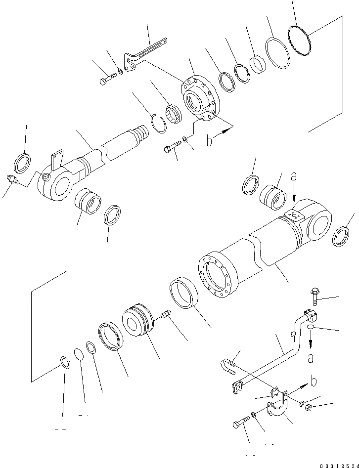 Схема запчастей Komatsu WA450-5L - БОЛЬШ. ЦИЛИНДР КОВША (ВНУТР. ЧАСТИ) РАБОЧЕЕ ОБОРУДОВАНИЕ