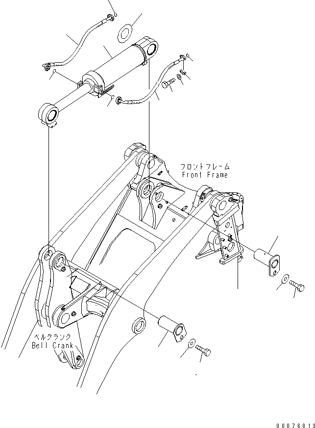 Схема запчастей Komatsu WA450-5L - ЦИЛИНДР КОВША РАБОЧЕЕ ОБОРУДОВАНИЕ