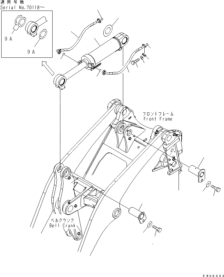 Схема запчастей Komatsu WA450-5L - ЦИЛИНДР КОВША (ДЛЯ БОЛЬШ. И ВЫСОК. ПОДЪЕМ) РАБОЧЕЕ ОБОРУДОВАНИЕ