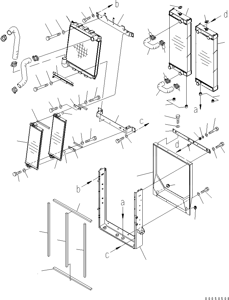 Схема запчастей Komatsu WA450-6-W1 - РАДИАТОР СИСТЕМА ОХЛАЖДЕНИЯ