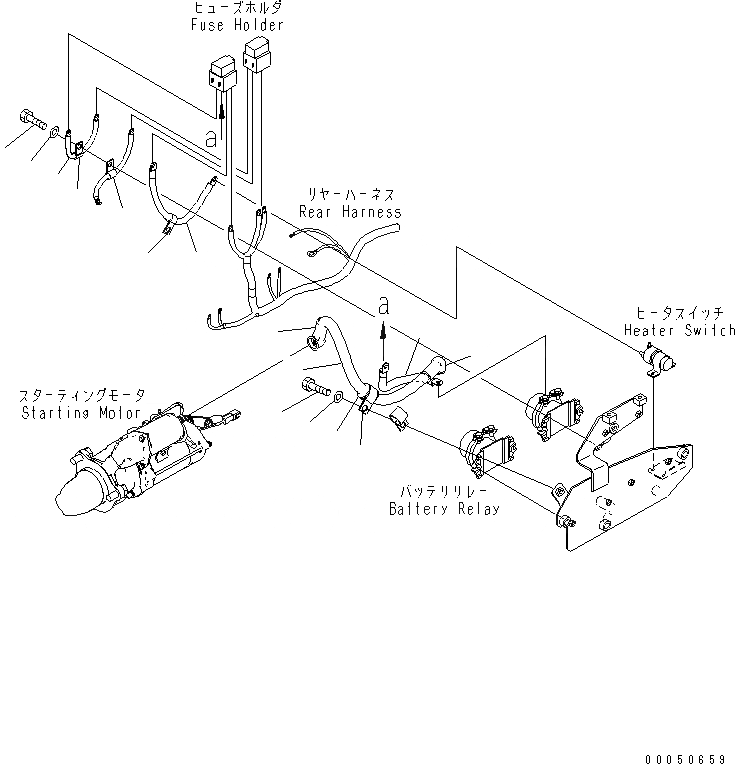 Схема запчастей Komatsu WA450-6-W1 - ЗАДН. Э/ПРОВОДКА (WIRE) ЭЛЕКТРИКА