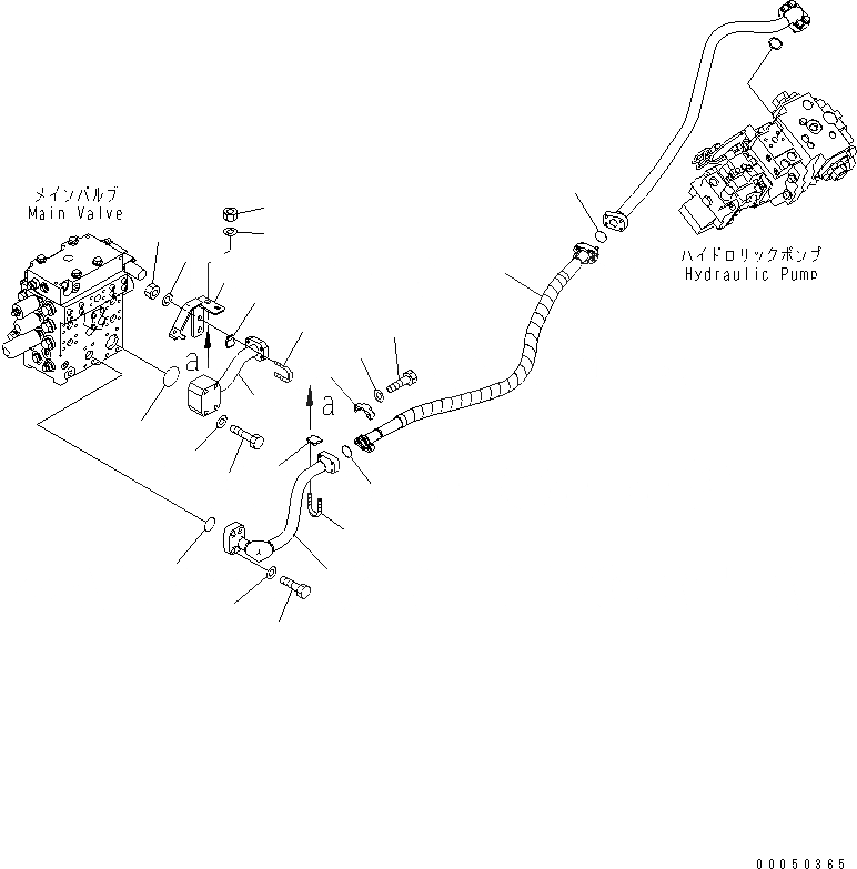 Схема запчастей Komatsu WA450-6-W1 - ГИДРОЛИНИЯ (ЛИНИЯ ПОДАЧИ) ГИДРАВЛИКА