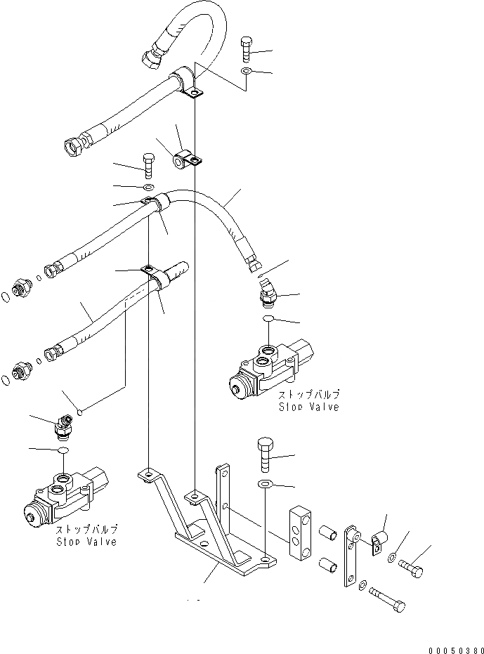 Схема запчастей Komatsu WA450-6-W1 - РУЛЕВ. УПРАВЛЕНИЕ ЛИНИЯ (ORBITROL ТРУБЫ) ГИДРАВЛИКА