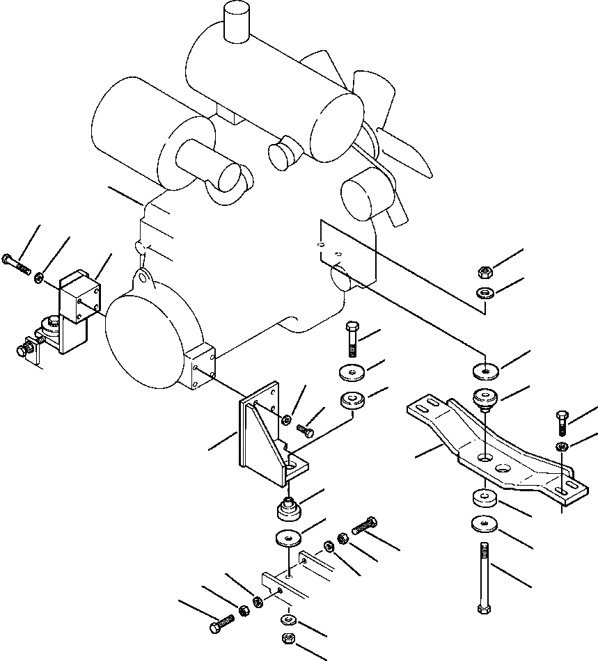 Схема запчастей Komatsu WA450-2 - FIG NO. КРЕПЛЕНИЕ ДВИГАТЕЛЯ КОМПОНЕНТЫ ДВИГАТЕЛЯ & ЭЛЕКТРИКА