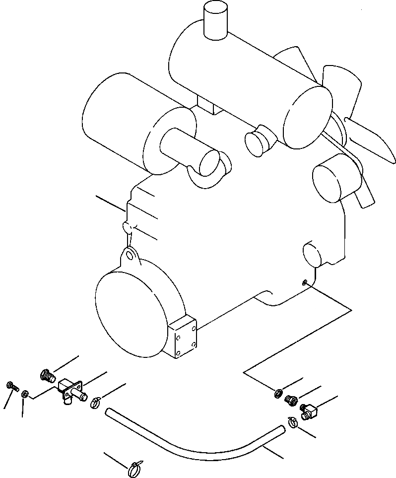 Схема запчастей Komatsu WA450-2 - FIG NO. ДРЕНАЖ МАСЛА КОМПОНЕНТЫ ДВИГАТЕЛЯ & ЭЛЕКТРИКА