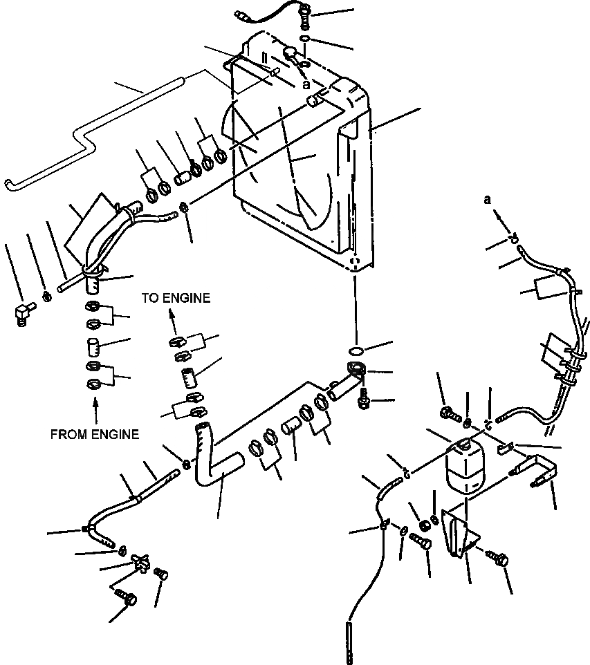 Схема запчастей Komatsu WA450-2 - FIG NO. СИСТЕМА ТРУБ РАДИАТОРА КОМПОНЕНТЫ ДВИГАТЕЛЯ & ЭЛЕКТРИКА
