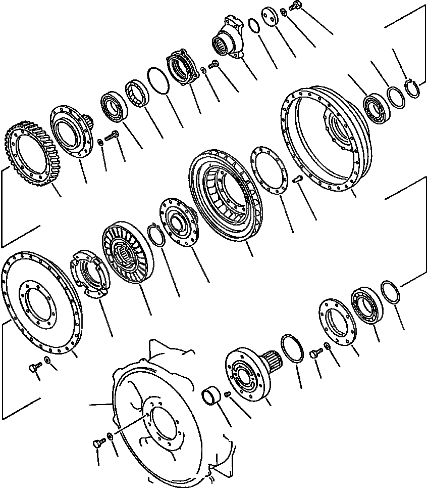 Схема запчастей Komatsu WA450-2 - FIG NO. ГИДРОТРАНСФОРМАТОР BASIC ГРУППА ГИДРОТРАНСФОРМАТОР И ТРАНСМИССИЯ