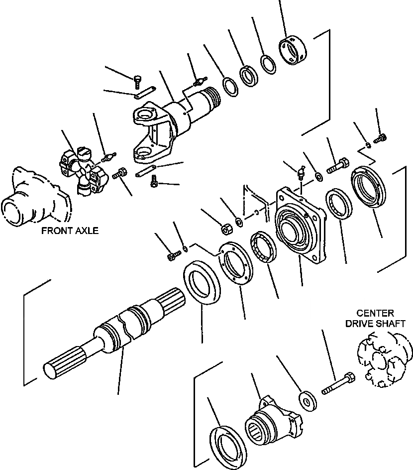 Схема запчастей Komatsu WA450-2 - FIG NO. ПЕРЕДН. ВЕДУЩ. ВАЛ KOMATSU ВЕДУЩ. ВАЛ, МОСТS КОЛЕСА & ТОРМОЗ. СИСТЕМАS