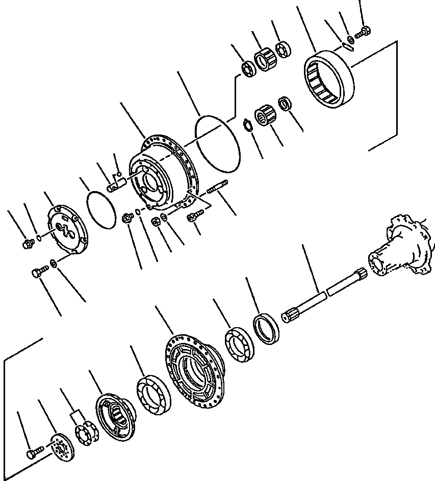 Схема запчастей Komatsu WA450-2 - FIG NO. ЗАДН. МОСТ КОНЕЧНАЯ ПЕРЕДАЧА ВЕДУЩ. ВАЛ, МОСТS КОЛЕСА & ТОРМОЗ. СИСТЕМАS