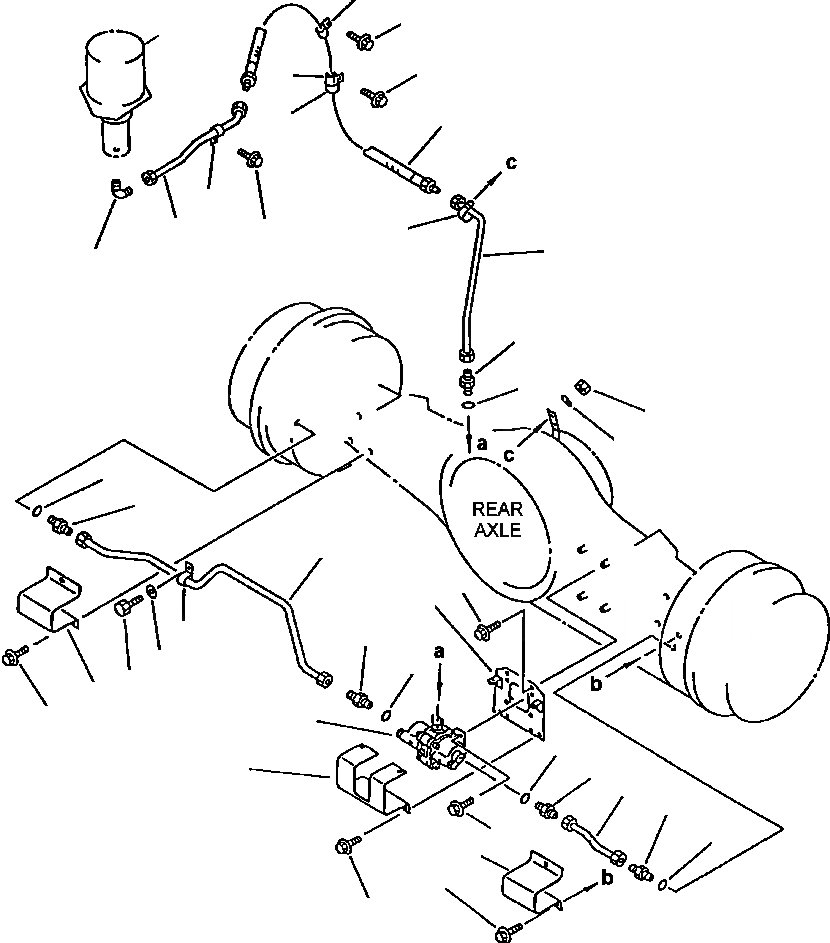 Схема запчастей Komatsu WA450-2 - FIG NO. 7 МАСЛОПРОВОДЯЩАЯ ЛИНИЯ ЗАДН. ТОРМОЗ. ВЕДУЩ. ВАЛ, МОСТS КОЛЕСА & ТОРМОЗ. СИСТЕМАS