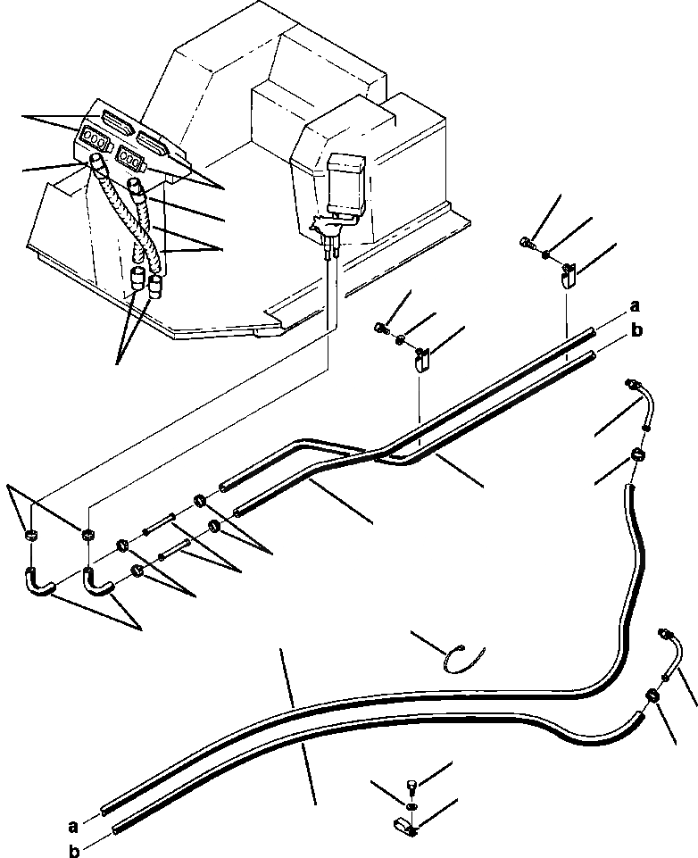 Схема запчастей Komatsu WA450-2 - FIG NO. ПЕЧКА И АНТИОБЛЕДЕНИТЕЛЬ ТРУБЫ РАМА, ЧАСТИ КОРПУСА & SUPERSTRUCTURE