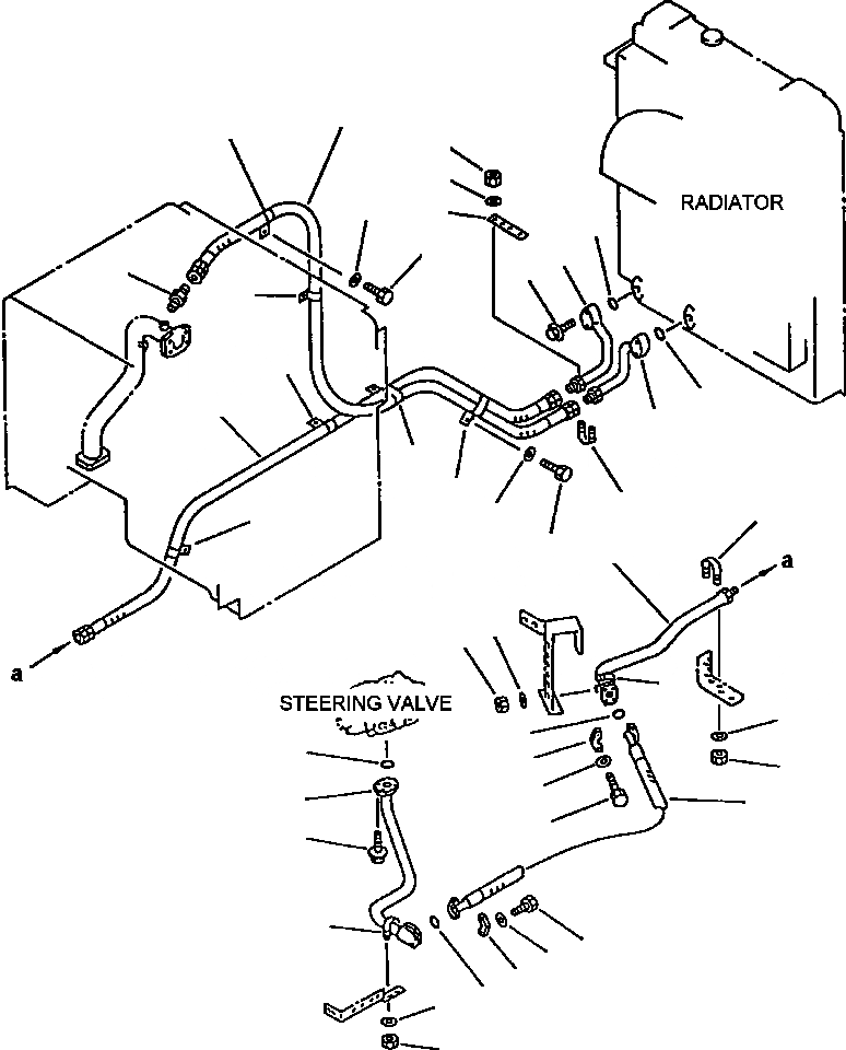 Схема запчастей Komatsu WA450-2 - FIG NO. ГИДРОЛИНИЯ ЛИНИЯ ОХЛАЖДЕНИЯ УПРАВЛ-Е РАБОЧИМ ОБОРУДОВАНИЕМ