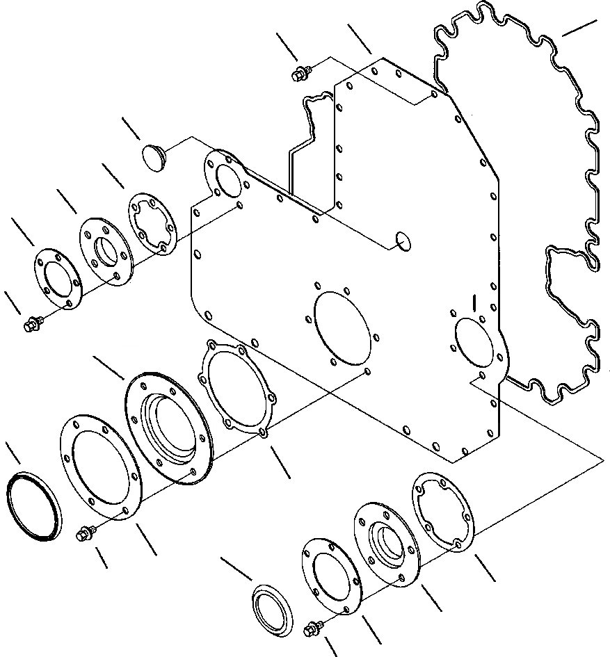 Схема запчастей Komatsu WA450-2 - ПЕРЕДН. ПРИВОД COVER БЛОК ЦИЛИНДРОВ