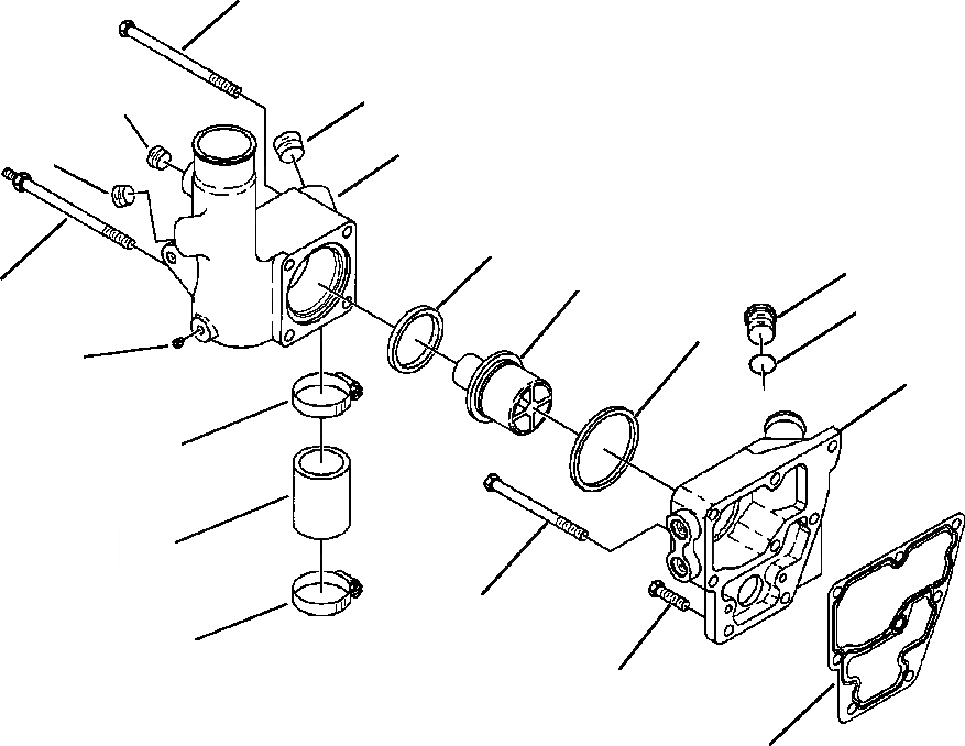 Схема запчастей Komatsu WA450-3L - FIG. A9-AA ТЕРМОСТАТ И КОЖУХ ДВИГАТЕЛЬ